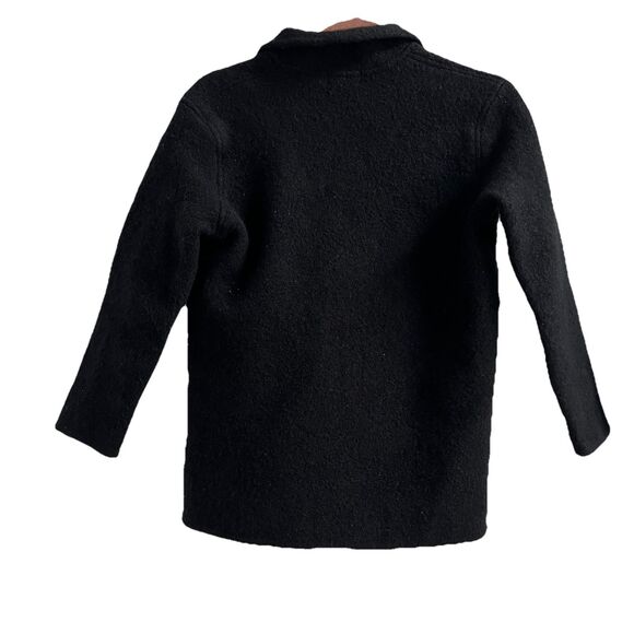 J. Crew Black Boiled Wool Canton Jacket Size Small Mid Length Quiet Luxury Coat - Picture 5 of 5